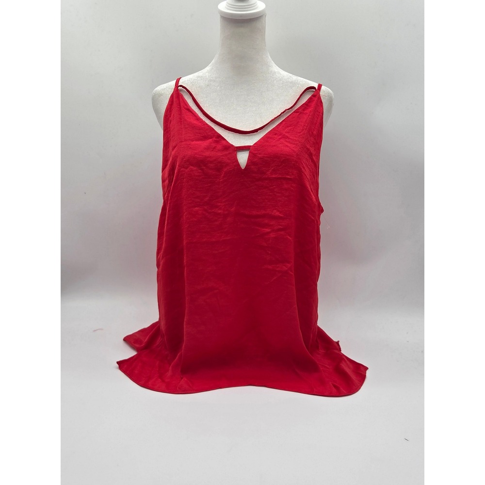 Honey Punch Women's L Red Strappy V-Neck Cami Tank Top NWT 101-574
